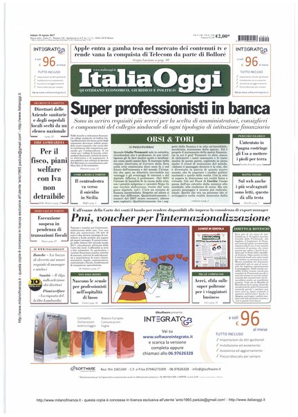 Italia oggi : quotidiano di economia finanza e politica